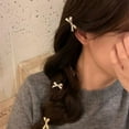 thumbnail image 2 of Small Three Pearl Hair Clip for Women - Cute Acrylic Mini Clip - Fashion Hair Accessory in 1PCS, 2 of 9