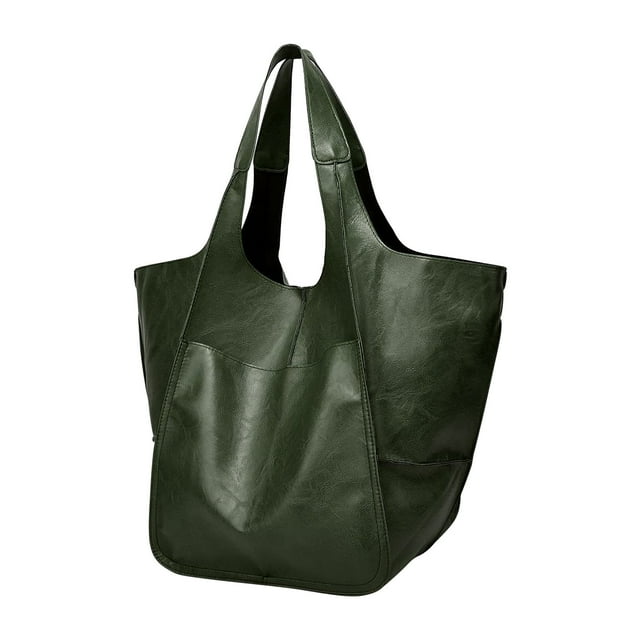 Wmhnj Bolso de hombro de piel suave de gran capacidad para mujer, de 15,4 pulgadas de alto, con capacidad para archivos A4, libros, revistas, cosmticos, accesorios y dispositivos electrnicos.