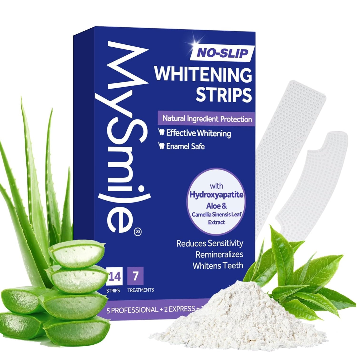 MySmile Teeth Whitening Strips, Hydroxyapatite-Infused, 14 Pack photo 3