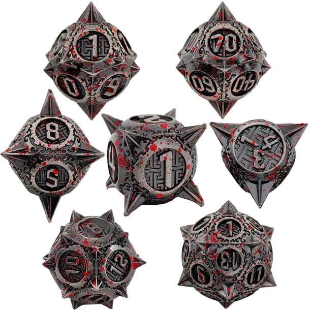 Juego de dados de metal, juego de mesa de dados en grupo, juego de mesa de poliedro
