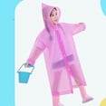 thumbnail image 4 of Hurxie Rain Ponchos for Kids, Reusable Raincoats Jackets with Hoods and Sleeves Lightweight for Girls Boys 9-11Years, 4 of 6