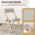 thumbnail image 5 of Costway Folding Dining Chair Set of 2 Wooden Upholstered Modern Linen Fabric Padded Seat, 5 of 8