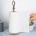 thumbnail image 4 of Wooden paper towel Holder-Easy One-Handed Tear Kitchen Dispenser with Weighted Base for Standard Paper Towel Rolls, white shade finish, 4 of 4