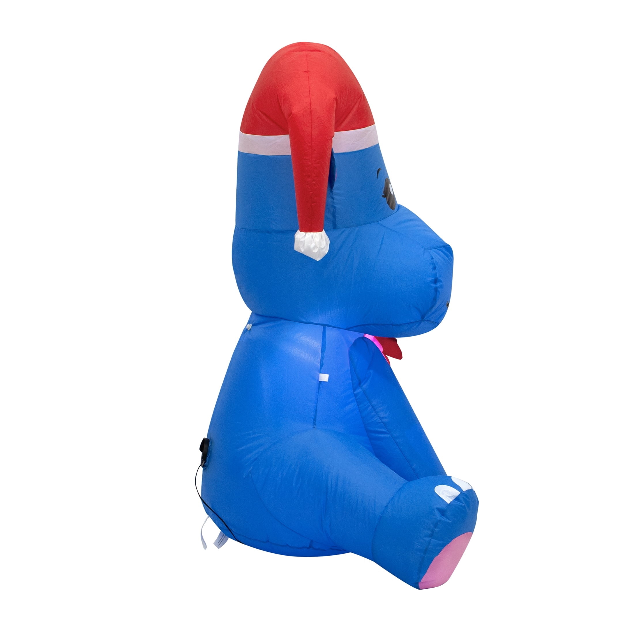 Blue and Pink Hippo Christmas Airblown Yard Inflatable, 3.5', by Holiday Time