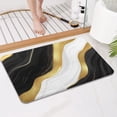 thumbnail image 4 of Black White Gold Marble Pattern Bathroom Rugs Mat,Non Slip Microfiber Bathroom Rug,Rubber Backing,Soft Bathroom Mats for Bathroom Floor,Tub and Shower,17x27in(43x68cm), 4 of 5