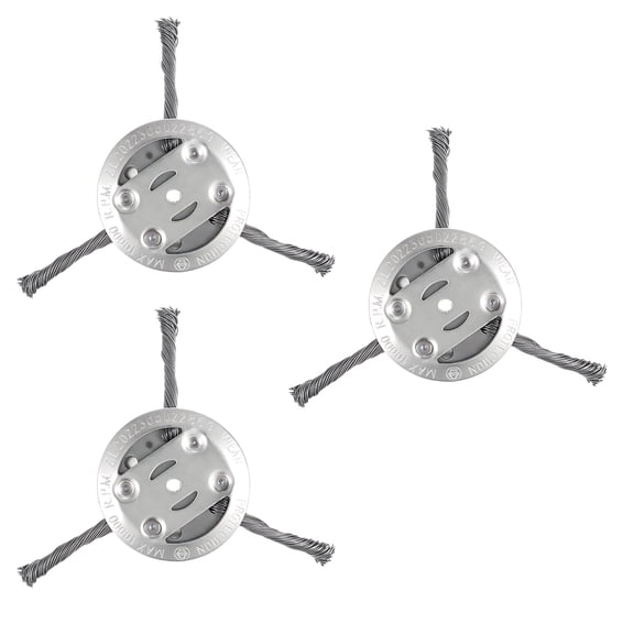 3 Pcs 6-inch / 155 mm Steel Wire Trimmer Head with Wrench, 6 Cutting Heads Metal Weeding Cutting Head, Brush Cutter Head for Lawn Mower, Weed Eater, 0.19 in / 5 mm Aperture, Silver