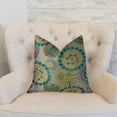 thumbnail image 3 of Plutus Paulina Turquoise Olive and Taupe Handmade Pillow 26"L x26"W, 3 of 4