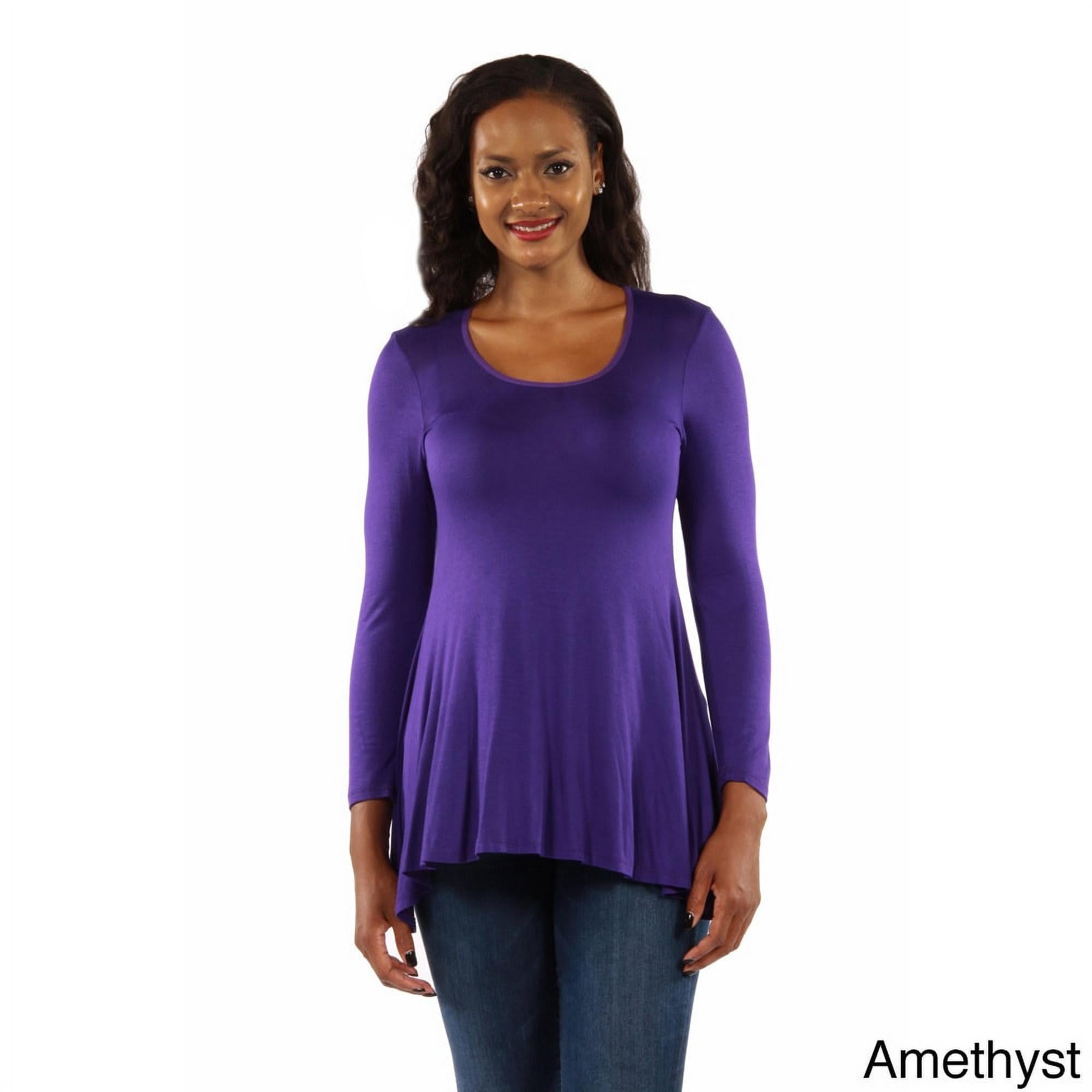 24/7 Comfort PlusWomen's Plus Size Less is More Long Sleeve Tunic
