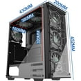 thumbnail image 2 of MUSETEX ATX Mid-Tower Chassis 6 ARGB Fans Pre-Installed USB3.0 with Voice Remote Control & 2 Translucent Tempered Glass Panels, Decent Cable Management Airflow Gaming PC Case Computer Case（907-MS6）, 2 of 7
