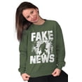 thumbnail image 4 of Fake News Legend Bigfoot Sasquatch Unisex Plus Fleece Graphic Sweatshirt Brisco Brands 2X, 4 of 5