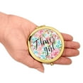 thumbnail image 3 of Koyal Wholesale Compact Mirror Flower Girl Wedding Gift, Gold, Tea Party Pink Floral Flowers, 1-Pack, 3 of 5