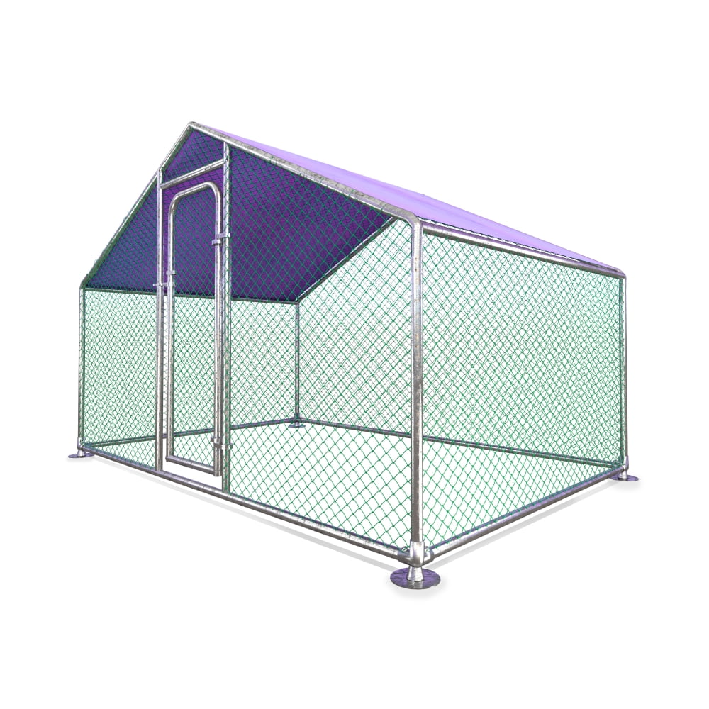 ALEKO Metal DIY Walkin Chicken Coop/Chicken Run with Purple Waterproof