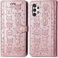 thumbnail image 2 of Wallet Case for Samsung Galaxy A13 4G (Not 5g),Cat Dog Cartoon Cute Style with ID Card Holder PU Leather Flip Phone Cover for Samsung Galaxy A13 4G MG Rose Gold, 2 of 13