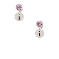 thumbnail image 2 of Delight Jewelry Silvertone Disc 1/2'' Initial - i - Pink Crystal Clip on Earrings, 2 of 5