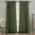 thumbnail image 5 of Topfinel OliveGreen Linen Curtains 108 Inch Long for Living Room,Back Tab Light Filtering Drape with Hooks,Semi Sheer Lightweight Curtains for Bedroom,Set of 2, 5 of 8