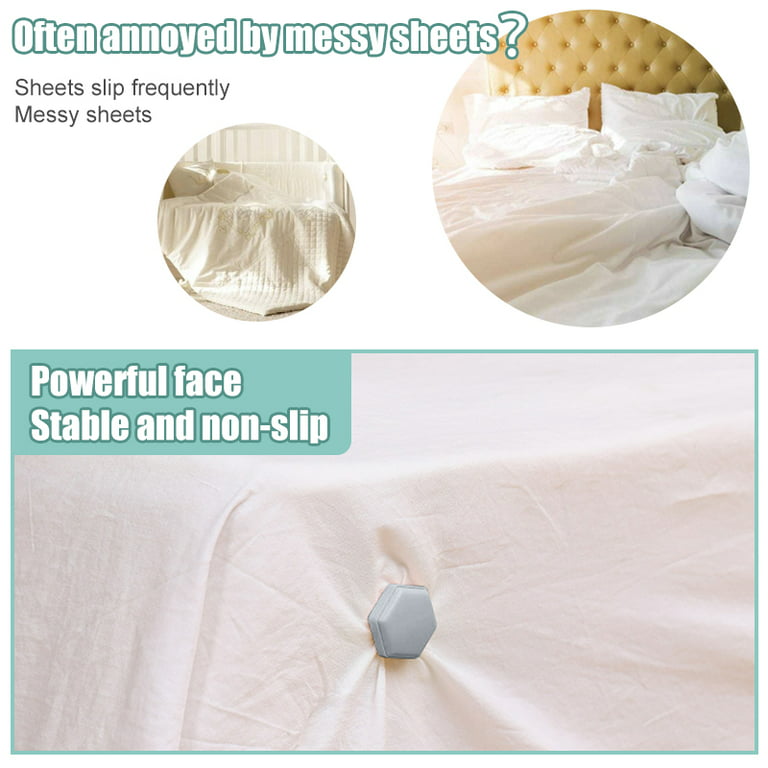 Toosunny 4 Pieces Sheet Holders - New Approach for Keeping Your Sheets On  Your Mattress - No Elastic Straps or Clips. Easy Install