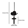 thumbnail image 4 of Generic Car Pendant Black Wooden Crucifix Cross with Black Cowboy Hat, Rearview Mirror Interior Decorative Accessories, 4 of 6