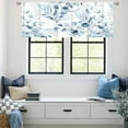 Blue Eucalyptus Leaves Valance Curtains for Living Room, Watercolor