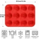 thumbnail image 2 of Fiudx Molde para Muffins de Media Esfera, Antiadherente, Fácil de Desmoldar, Apto para Microondas, Apto para Uso Alimentario, Herramienta para Hornear Chocolate, Accesorio de Cocina para El Hogar, 12, 2 of 6