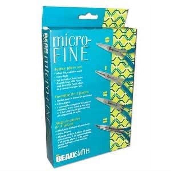 Micro-Fine 4 Piece Plier Set - Chain, Round, Flat, and Bent Nose - 5" in Length