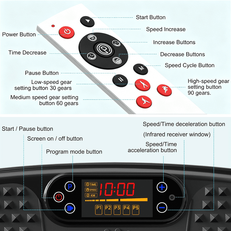 ENZVOIA Vibration Plate Exercise Machine, 120 Speeds, 5 Preset Modes, for Weight Loss, 300 lb Capacity, Portable