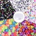thumbnail image 4 of Cuentas De Letras De 1400 Uds., Cuentas De Alfabeto Coloridas, Cuentas De Cubo Acrílico Con 1 Rollo, Cuerda De Cristal Duradera Para Hacer Joyas, Pulseras, Collares Minnieouse HA018470-00, 4 of 7