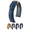 Blue Band / Gold Buckle, variant on Camelgrain Pro Skin Leather Watch Strap - Blue - L - 16mm - Gold Buckle