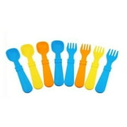 Re-Play 4 Spoons and 4 Forks - Blue/Orange/Yellow
