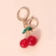 thumbnail image 2 of LLavero de cereza de cristal para mujer y hombre, colgante creativo de fruta, joyería artesanal, 2 of 4