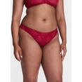 thumbnail image 2 of Joyspun Women's Silky Mesh Thong Panties, 3-Pair Set, Toile/Terracotta/Black Print, Size XL, 2 of 5