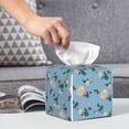 thumbnail image 6 of Gukieu Rose Flowers Print Leather Tissue Box, PVC Waterproof Velcro Opening and Closing Square Tissue Box Holder, Suitable for Home and Office Decoration, 6 of 7