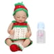 thumbnail image 2 of Muñeca de silicona de 10 pulgadas para niña, muñeca realista de bebé Reborn de silicona, brazos móviles, piernas, muñecas de bebé recién nacido con botella de leche, 2 of 9