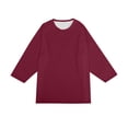 thumbnail image 7 of Gaukiv Men's Three Quarter Sleeve Shirts Raglan Crew Neck Tees Solid Color Baseball Shirts Deep Red 2XL, 7 of 7