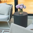 thumbnail image 5 of Elementi Rome Outdoor Side Table Accent Table Patio Tables Outdoor Furniture Round Small Coffee Table End Table Living Room Furniture Center Table Nightstand Concrete, Slate Black - 17.7 x 17.7 Inches, 5 of 6