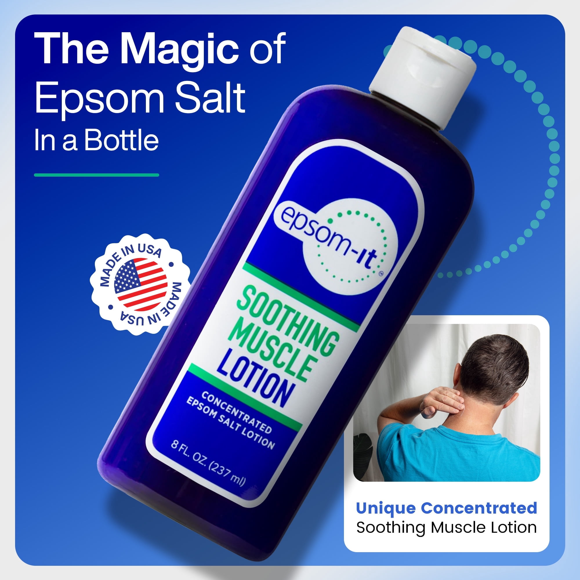 Epsom-It Soothing Nerve Lotion - Epsom Salt Magnesium Lotion, Topical Magnesium Cream with Capsaicin & Arnica to Provide Comfort for Legs, Knee and Feet, 8.0 oz., 2-Pack