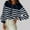 Navy, variant on Plus Size Sweaters For Women Sevevn Women's Color Block Striped Sweaters Button Up Crewneck Pullover Ribbed Knit Sweater Tops
