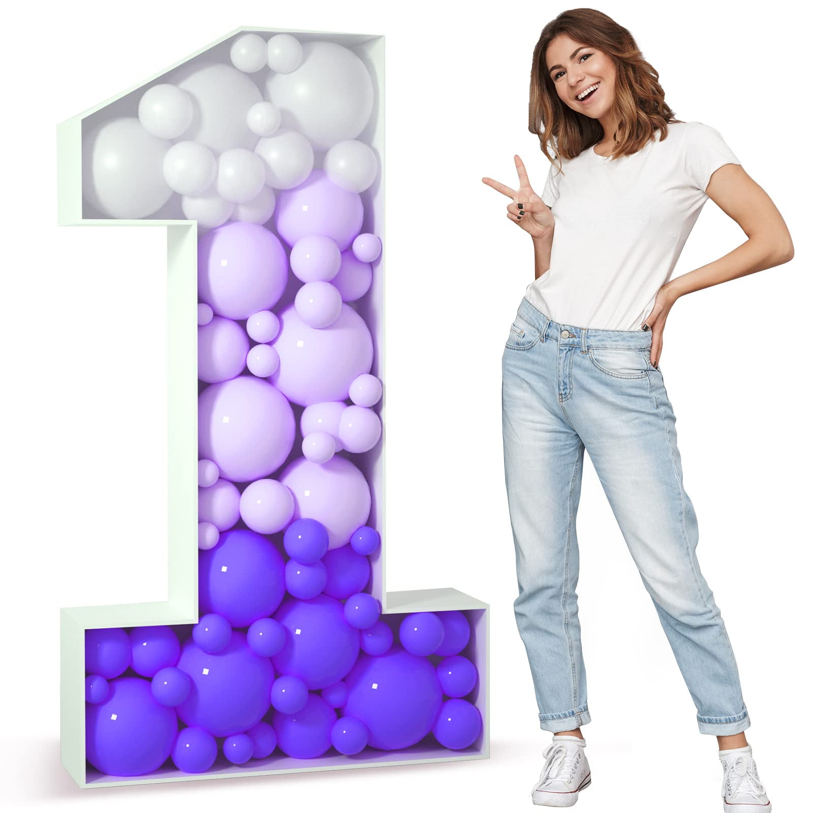 5FT Mosaic Number for Balloons, Giant Mosaic Balloon Frame for Party Decor,  Marquee Light up Number, Large Cardboard Number Letters for Birthday Party  decoration, Balloon Art Kits Number Balloon 2 