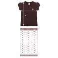 thumbnail image 7 of Lilax Girls' Basic Round Neck Cotton Short Puff Sleeve T-Shirt Brown 6 Years, 7 of 7