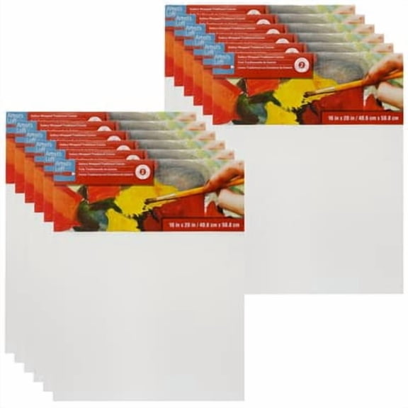 24" x 36" Level 2 Gallery Wrapped Traditional Canvas by Artist's Loft - Archival - Acid Free Cotton Canvas for Paint - Acrylic - & Oils - Bulk 12 Pack