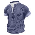 thumbnail image 2 of T-shirts for Men Retro Tie Casual Color Matching Short Sleeved Men's Tie Up Short Sleeves Trendy Short Sleeves, 2 of 4