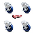 thumbnail image 2 of 4 Inch Solid Polyurethane Wheel Swivel Bolt Hole Caster Set with Brake SCC, 2 of 2