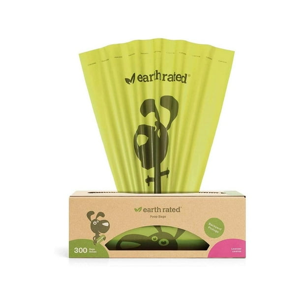 Bolsas Ecológicas con Esencia Lavanda para Desechos de Perro Earth Rated Rollo con 300 Bolsas XL