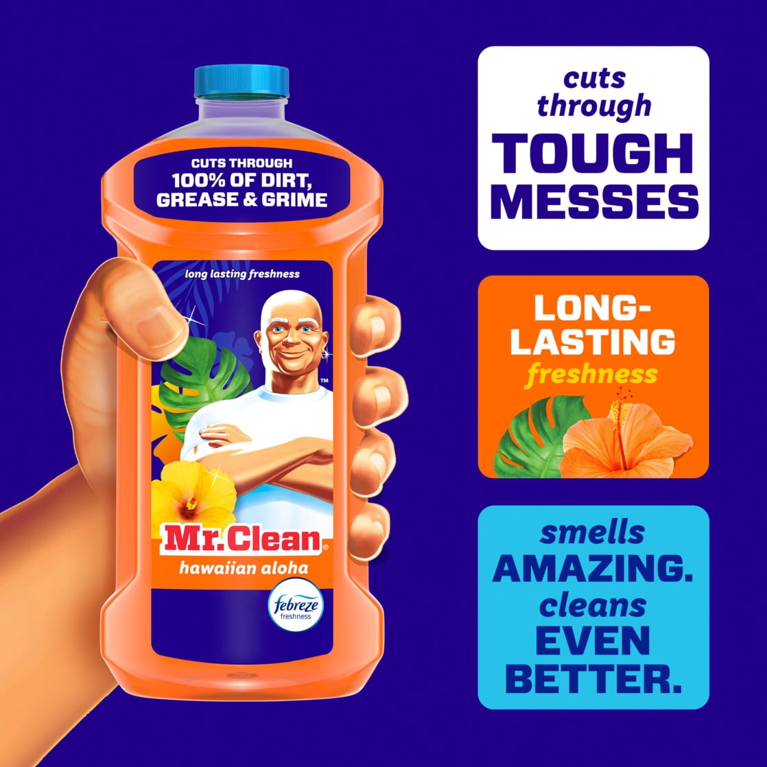 (4 pack) Mr. Clean All Purpose Cleaner, Cleaning Liquid, Hawaiian Aloha, 41 fl oz