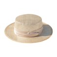 thumbnail image 3 of Sombrero de sol para mujer, sombrero de playa transpirable con parte plana para viajes, vacaciones, playa al aire libre Beige, 3 of 8