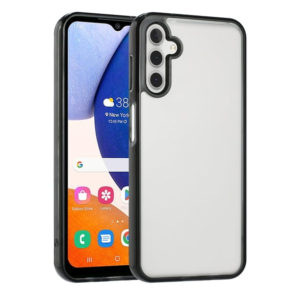 For Samsung Galaxy A14 5G / SM-A146 TPU Transparent Full Body Protective Shockproof Hybrid Case Cover Black
