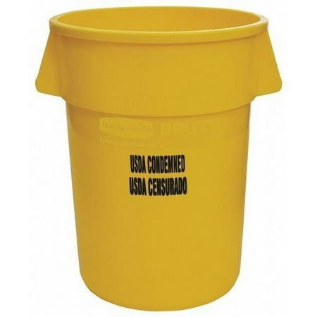 Rubbermaid Commercial Products 264346YELCT Container Lid With USDA Condemned Black Imprint