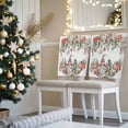 thumbnail image 3 of Christmas Gnome Chair Covers Set of 8 Winter Poinsettia Leaf Xmas Snowflakes Gift Chair Back Covers Stretch Removable Washable Slipcovers Protector for Dining Room Kitchen Party Decor, 3 of 5