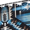 thumbnail image 4 of Bohemian Abstract Squre Rectangle Blue Shower Curtain Heavy Washable Polyester Curtain Liners Unique Bath Decor 72" W X 72" L with 12 Hooks, 4 of 4
