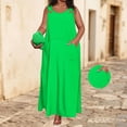 thumbnail image 6 of Karymi Plus Size Solid Color Sleeveless Maxi Dress, Casual Scoop Neck Overall Style Long Dress with Pockets, Loose Flowy Summer Dress Spring Dresses for Women, 6 of 6