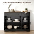 thumbnail image 4 of HOMCOM Sideboard Buffet Cabinet, 43" Farmhouse Kitchen Cabinet, Black, 4 of 10